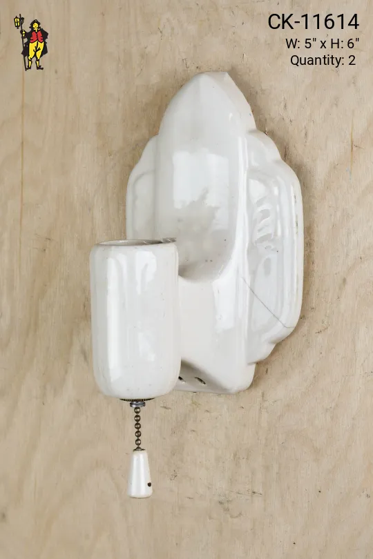 White Single Light Porcelain Wall Sconce