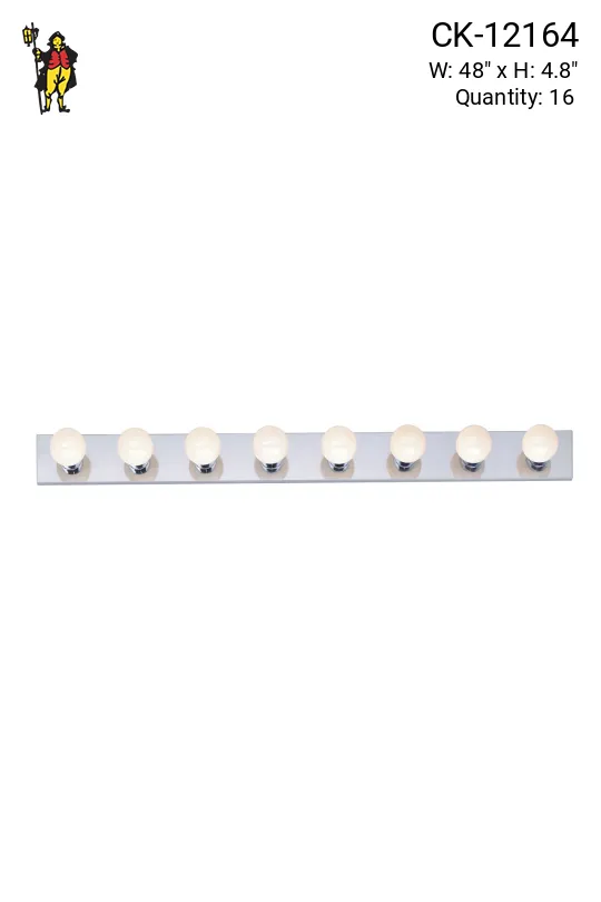 48" Polished Chrome Eight Light Vanity Light