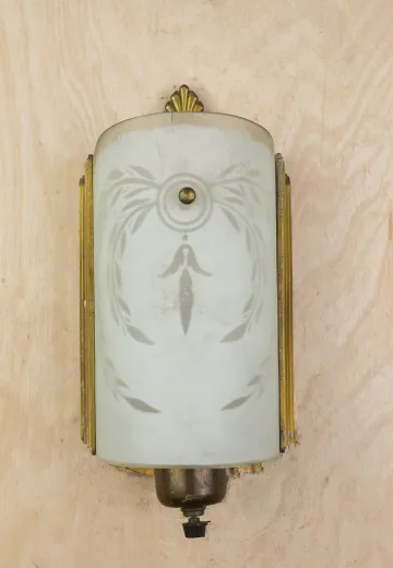Curved Glass & Brass Wall Sconce