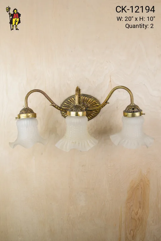 Three Light Brass Vanity Wall Sconce