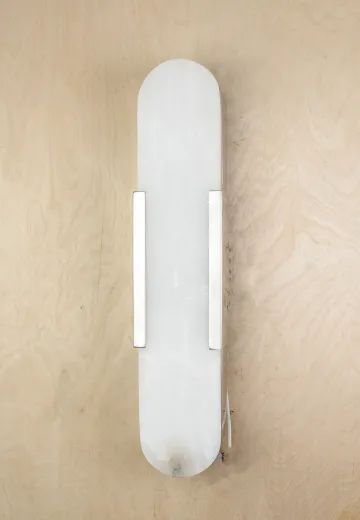 Modern Chrome Alabaster Wall Sconce