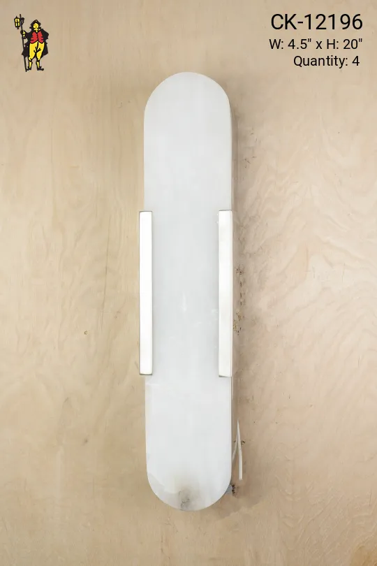Modern Chrome Alabaster Wall Sconce