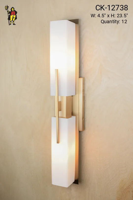 Contemporary Two Light Glass Wall Sconce