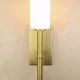 Single Light Glass Shaded Modern Brass Wall Sconce #0