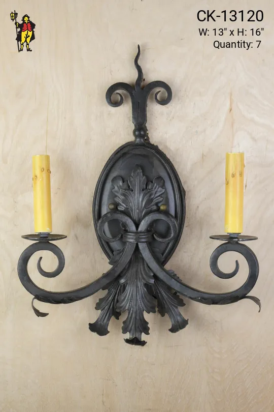 Iron Two Light Gothic Wall Sconce