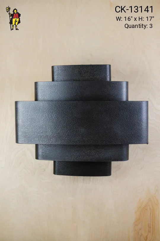 Black Five Ring Oversize Wall Sconce