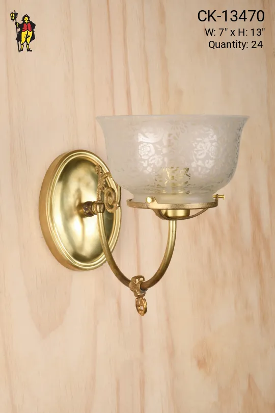 Brass Single Faux Gas Light Wall Sconce