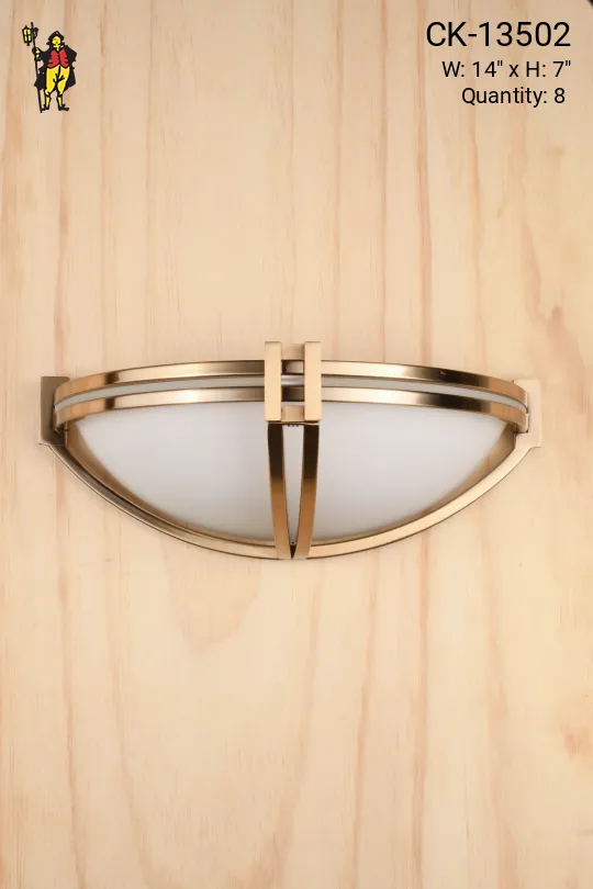 Antique Brass & Glass Pocket Sconce