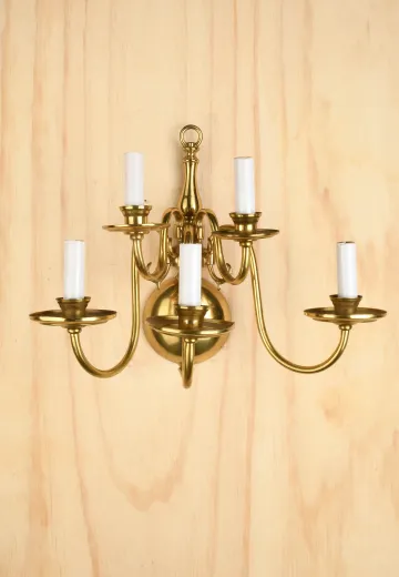 Five Light Brass Wall Sconce