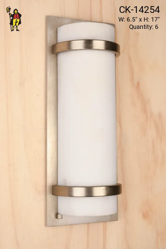 Nickel Curved Glass Wall Sconce