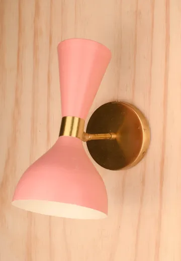 Pink Mid Century Directional Up-Down Wall Sconce