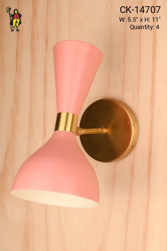 Pink Mid Century Directional Up-Down Wall Sconce