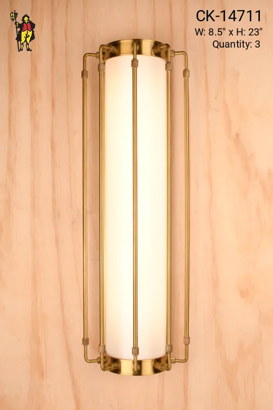 *LED* Brass Cage Wall Sconce