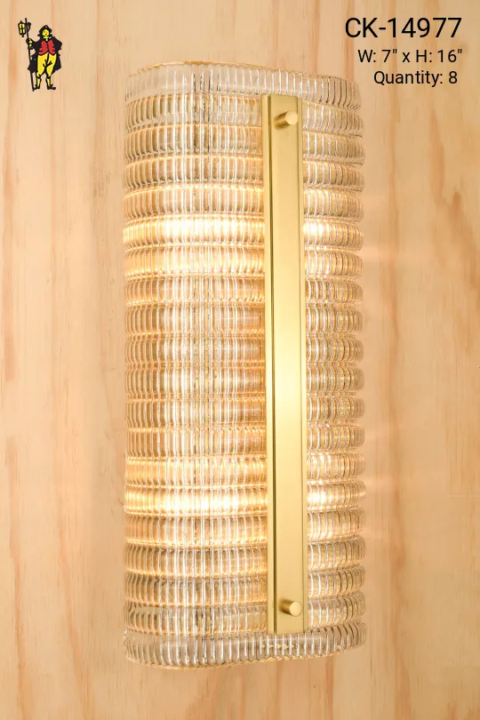Glass & Brass Rounded Glass Wall Sconce