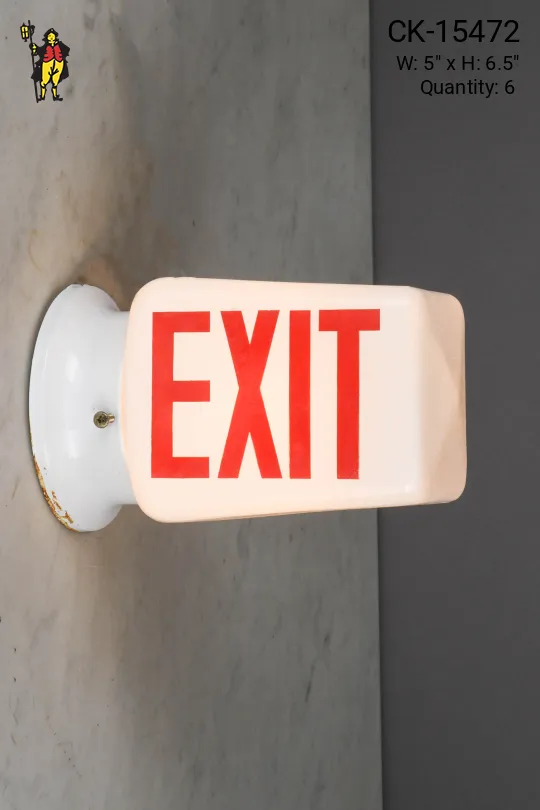 Vintage Glass "Exit" Wall Light