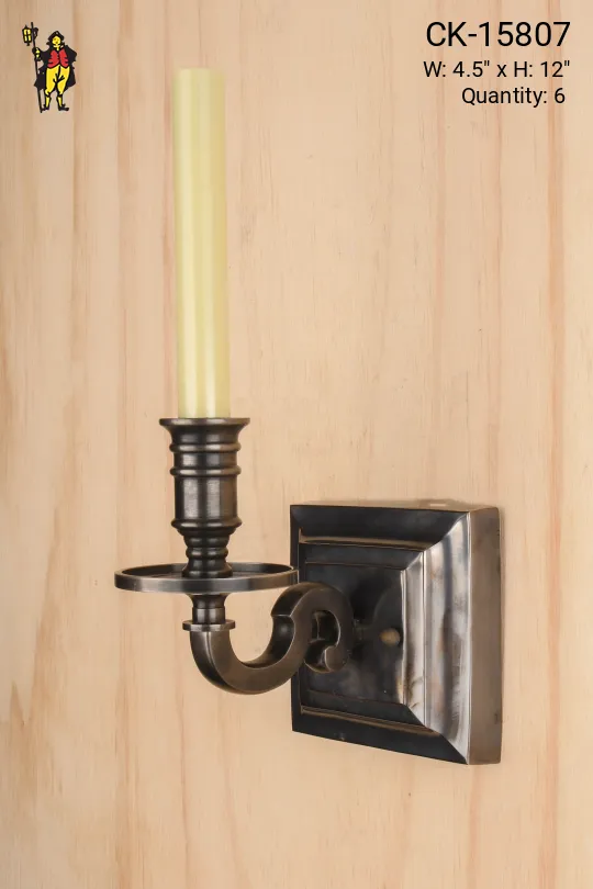 Bronze Single Candle Wall Sconce