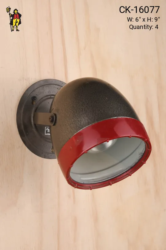 Metal & Red Striped Adjustable Directional Spotlight