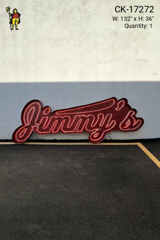 11' Red Neon "Jimmy's" Sign