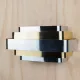 Chrome & Polished Brass Square Ring Wall Sconce #0