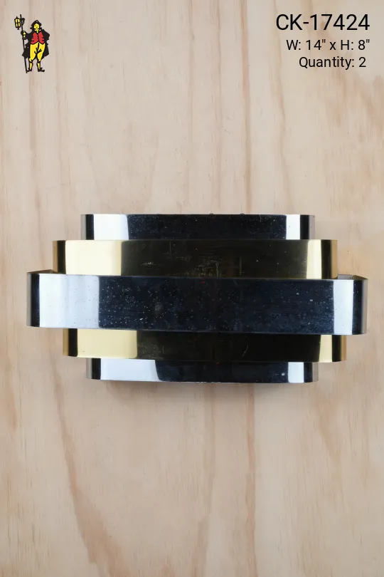 Chrome & Polished Brass Square Ring Wall Sconce
