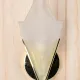 Polished Brass & Glass Deco Pocket Wall Sconce #0
