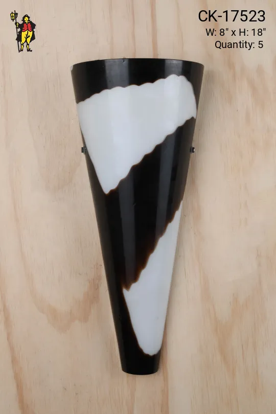 Brown & White Abstract Glass Pocket Wall Sconce