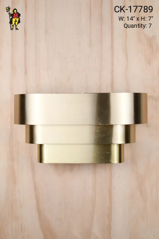 Polished Brass Rectangular Ring Wall Sconce