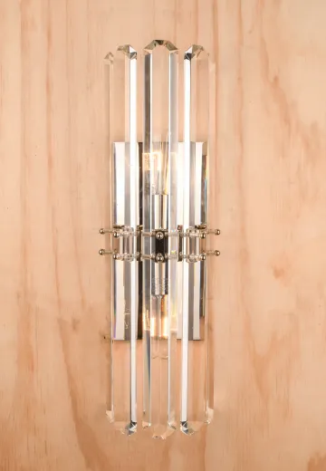 Cut Crystal & Polished Nickel Wall Sconce