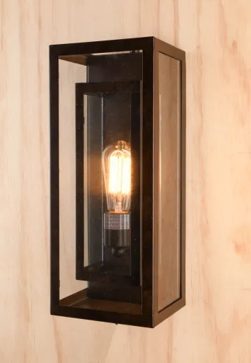 Bronze & Clear Glass Rectangular Wall Lantern