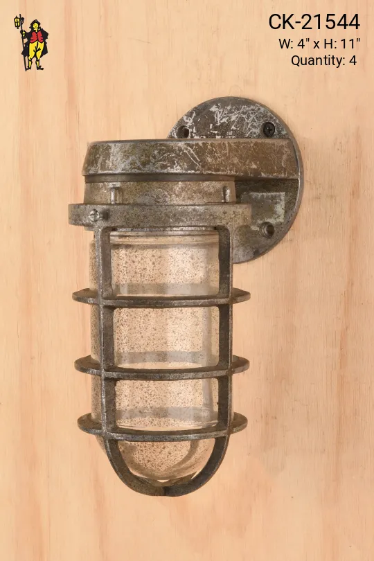Distressed Wall Mounted Vapor Proof Cage Light