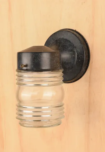 Distressed "Jelly Jar" Downlight Wall Sconce