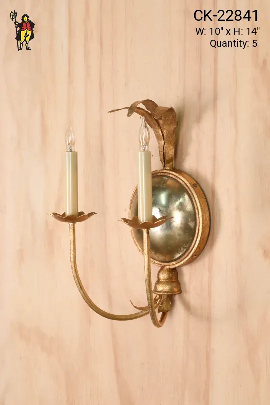 Two Light Brass Traditional Wall Sconce