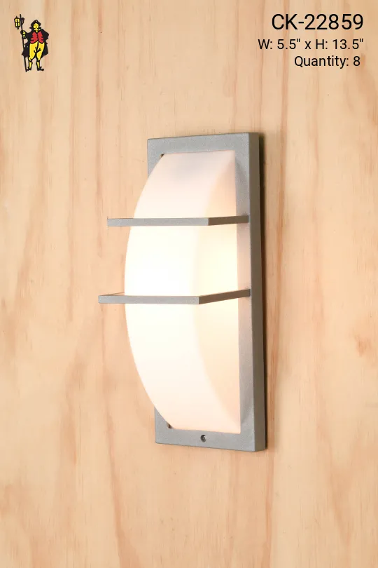 Curved Frosted Glass & Nickel Modern Wall Sconce