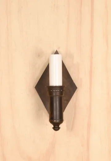 Deco Triangular Backplate Single Candle Wall Sconce